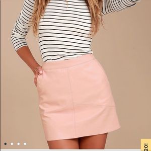 LULU’S pink vegan leather mini skirt
